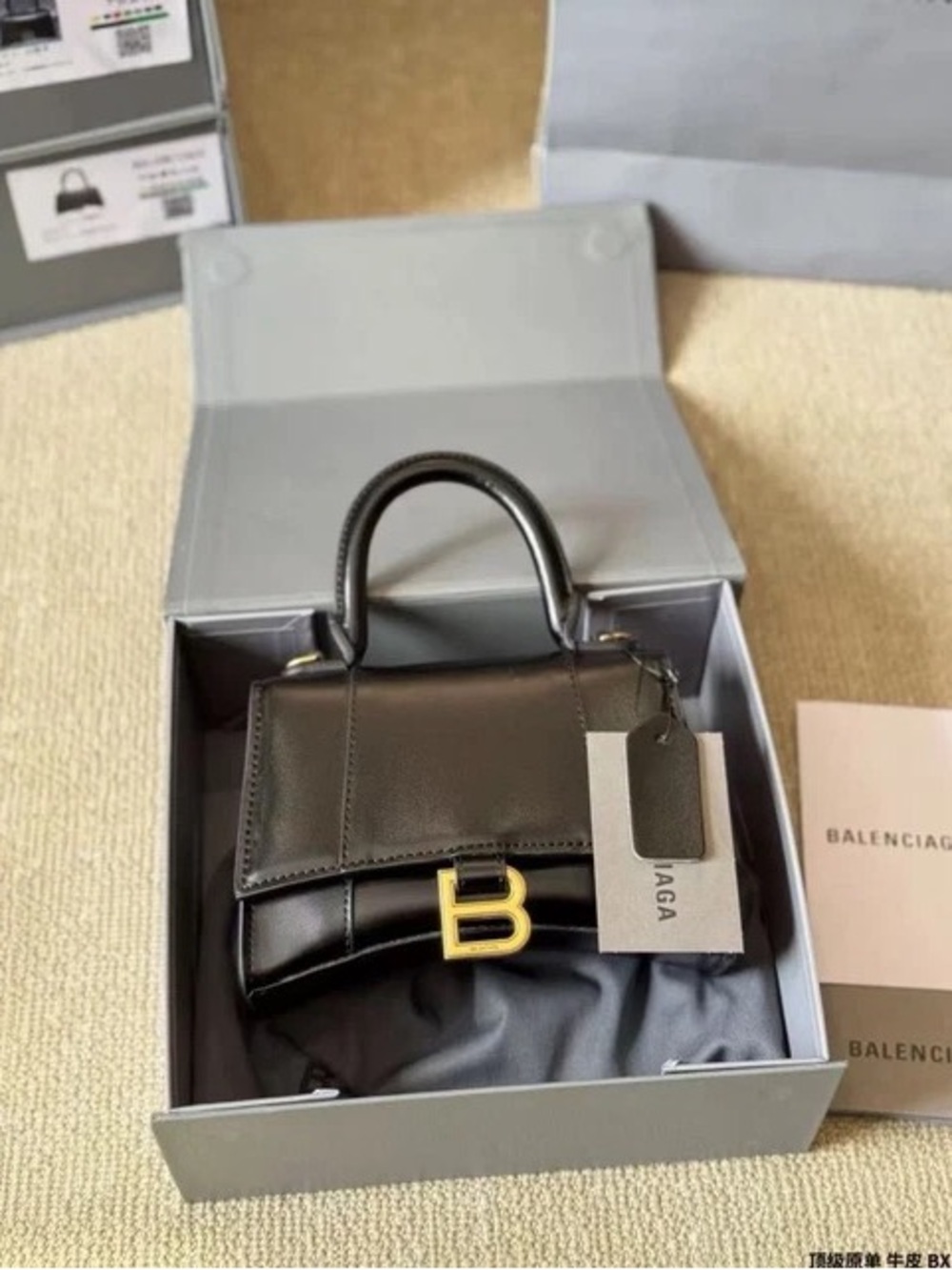Balenciaga Black Mini Top-Handle Bag with Gold Hardware - Picture 7 of 9